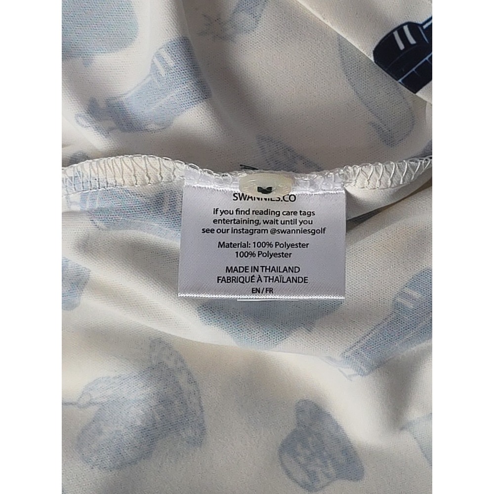 Caddy Shack Movie White All Over Print Swannies Performance Golf Polo SZ XXL - Picture 7 of 9